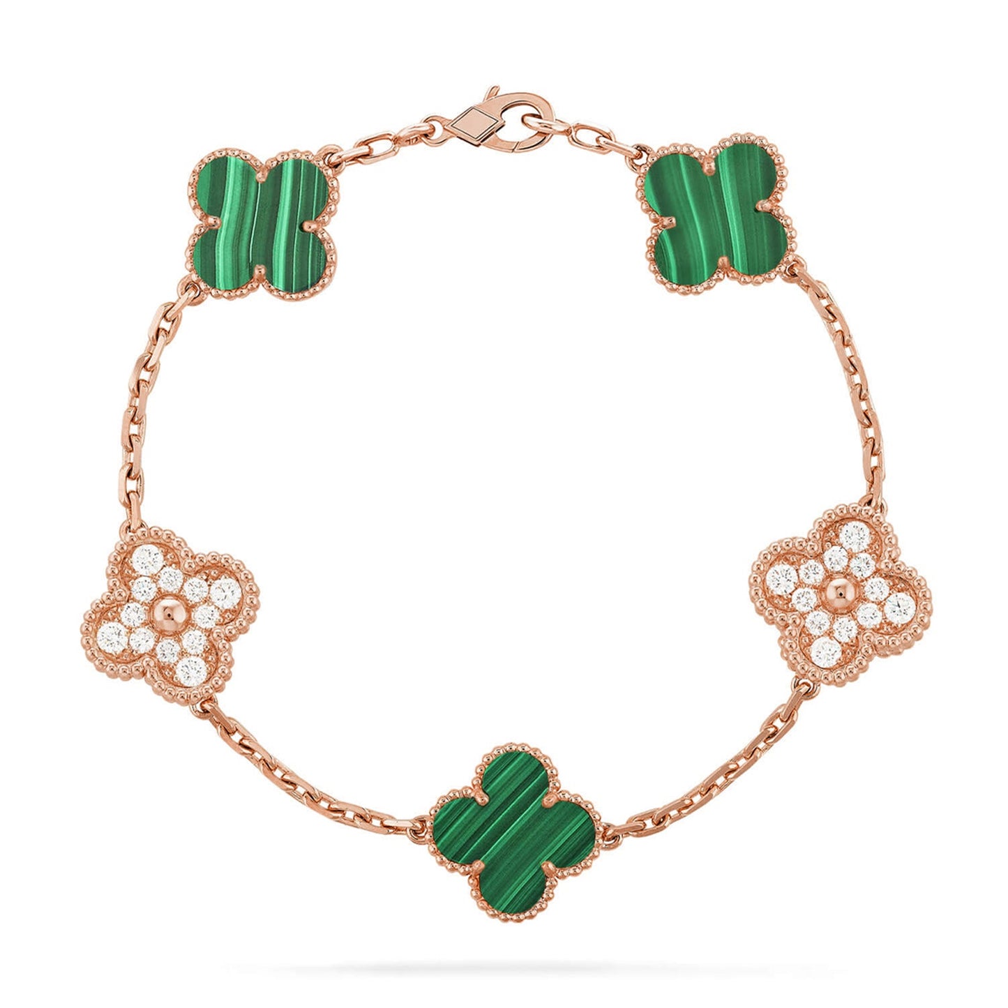 [ELAN LUXE] CLOVER 5 MOTIF MALACHITE BRACELET COLLECTION