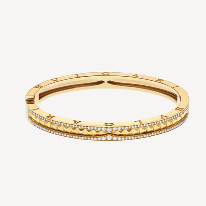 [ELAN LUXE]ZERO 1 SPIRAL AND PAVED DIAMOND GOLD BRACELET