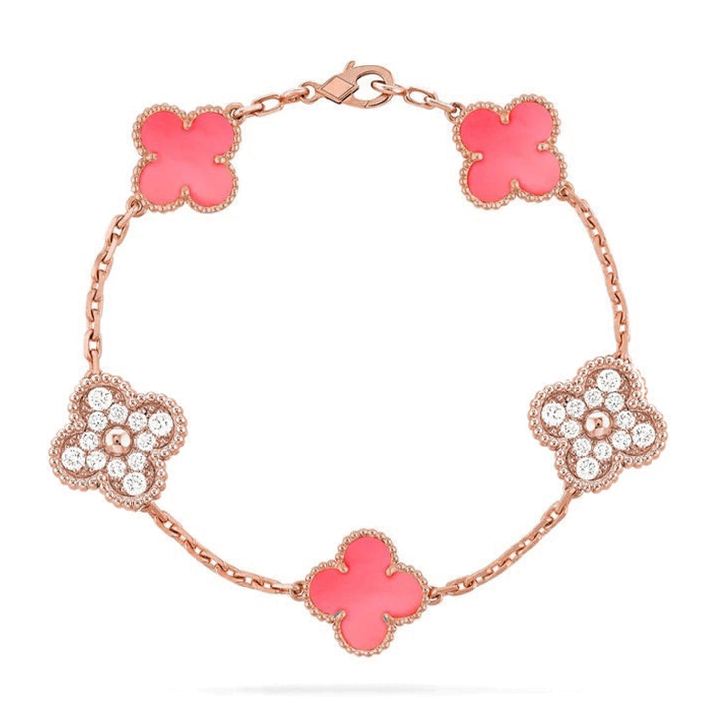 [ELAN LUXE] CLOVER 5 MOTIFS  PINK MOP BRACELET COLLECTION