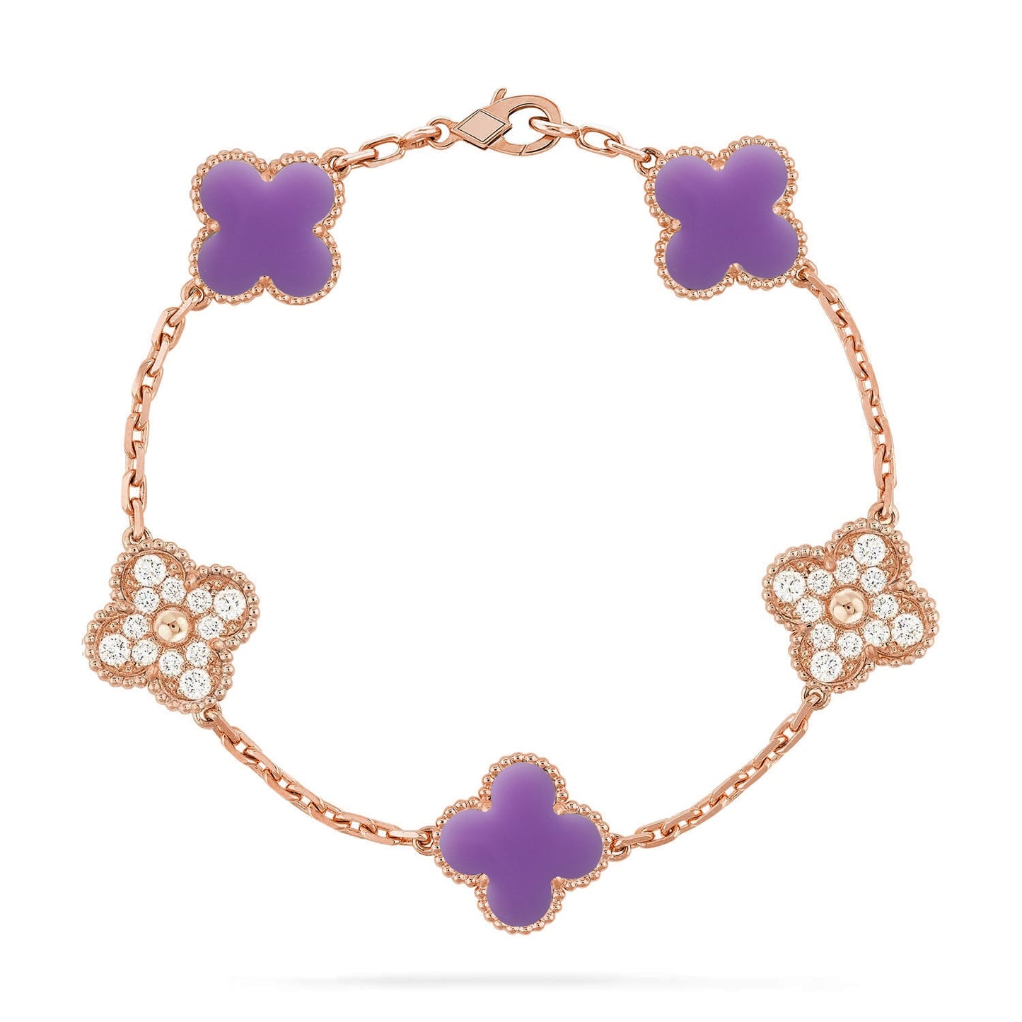 [ELAN LUXE]CLOVER 5 MOTIF LIGHT PURPLE BRACELET COLLECTION