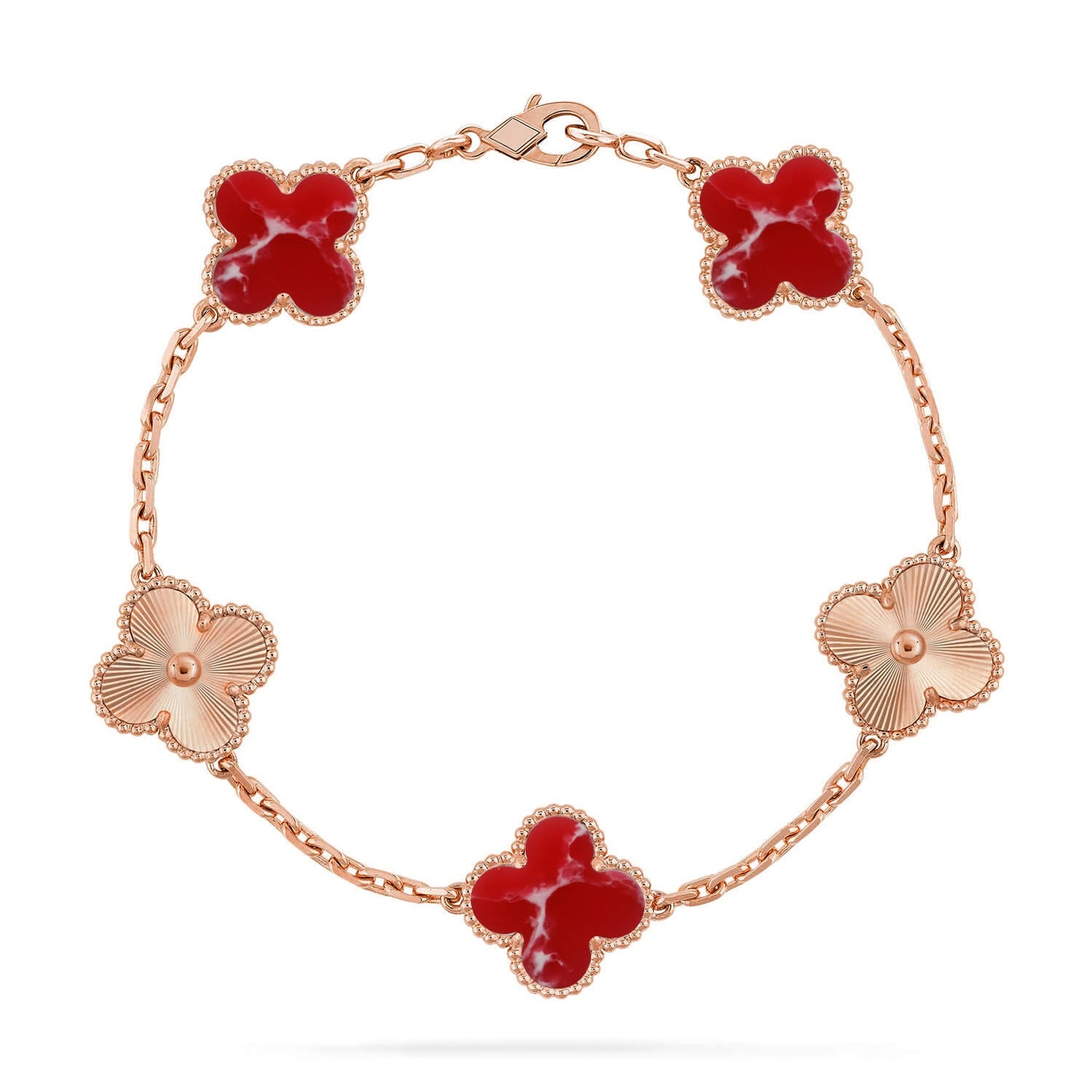 [ELAN LUXE]CLOVER 5 MOTIF RED PATTERN BRACELET COLLECTION