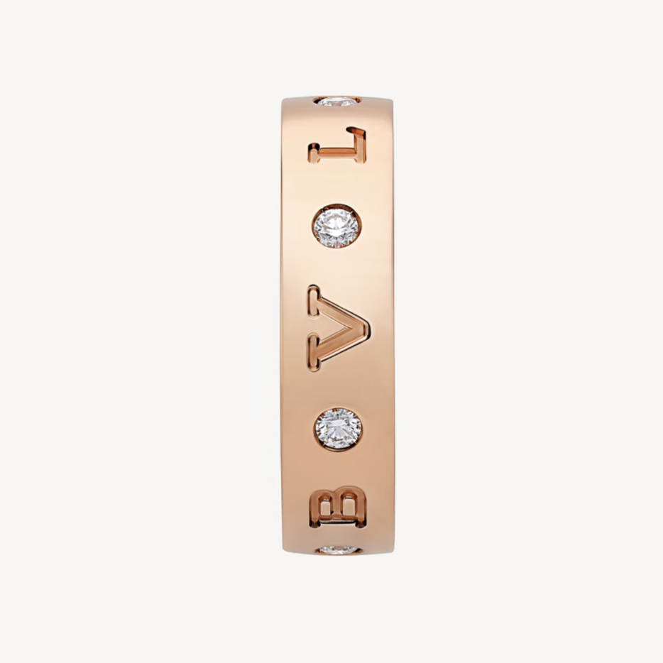 [ELAN LUXE]ZERO 1 ESSENTIAL PINK GOLD BAND WITH DIAMONDS RING