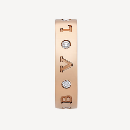 [ELAN LUXE]ZERO 1 ESSENTIAL PINK GOLD BAND WITH DIAMONDS RING
