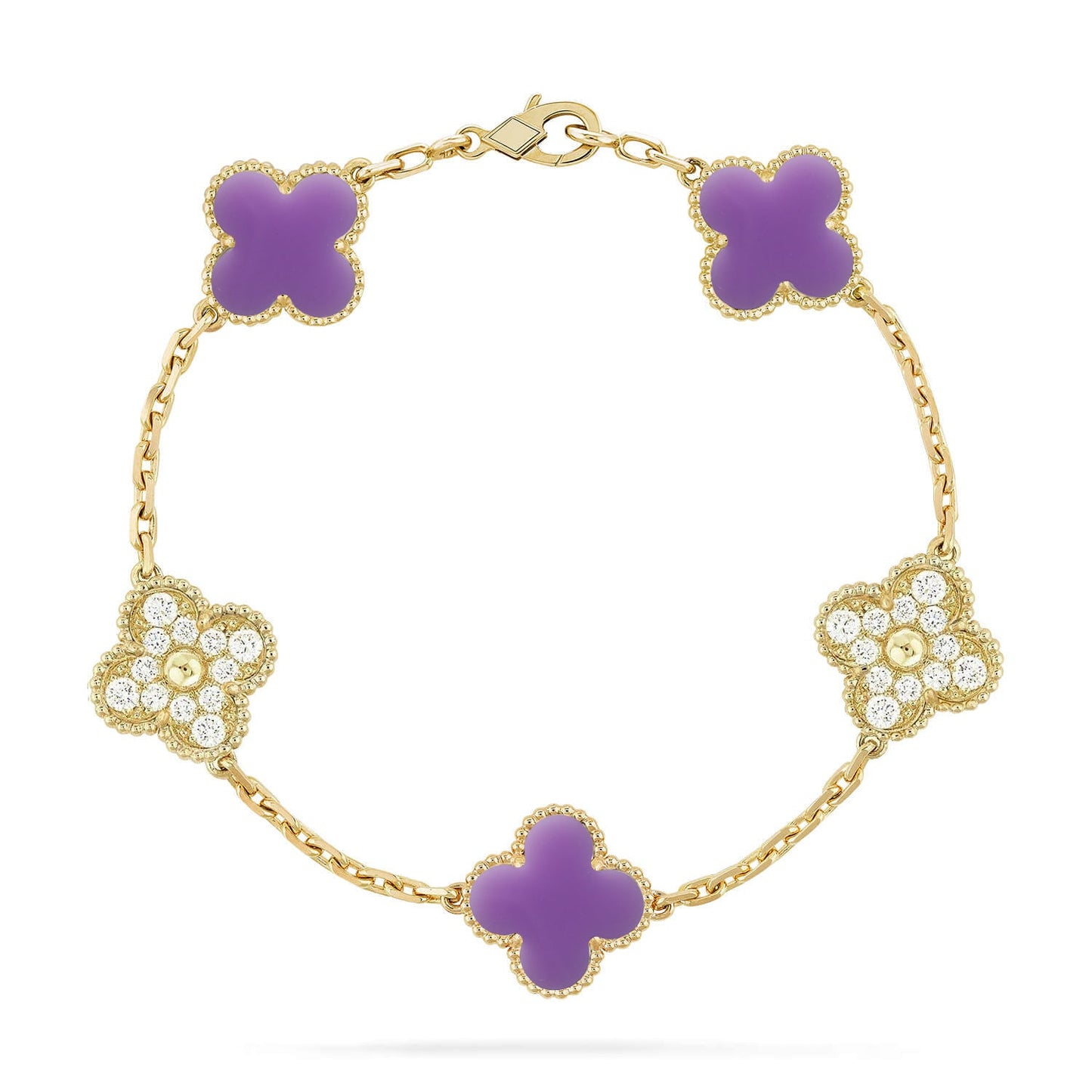 [ELAN LUXE]CLOVER 5 MOTIF LIGHT PURPLE BRACELET COLLECTION