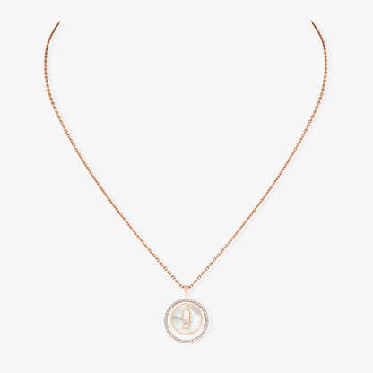 [ELAN LUXE]LUCKY MOVE 1 DIAMOND WHITE MOTHER OF PEARL PINK GOLD DIAMOND NECKLACE