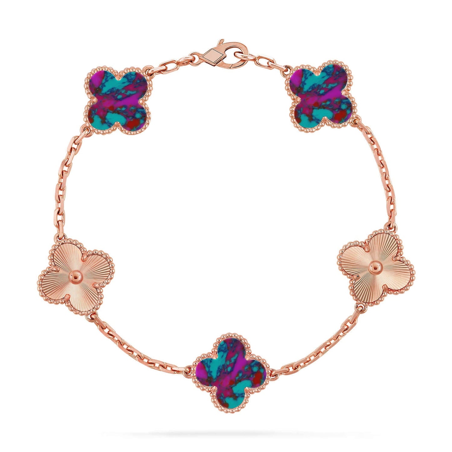 [ELAN LUXE]CLOVER 5 MOTIF COLOR GEMSTONES BRACELET COLLECTION