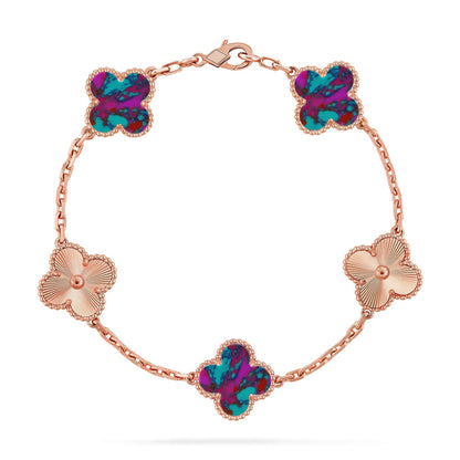 [ELAN LUXE]CLOVER 5 MOTIF COLOR GEMSTONES BRACELET COLLECTION