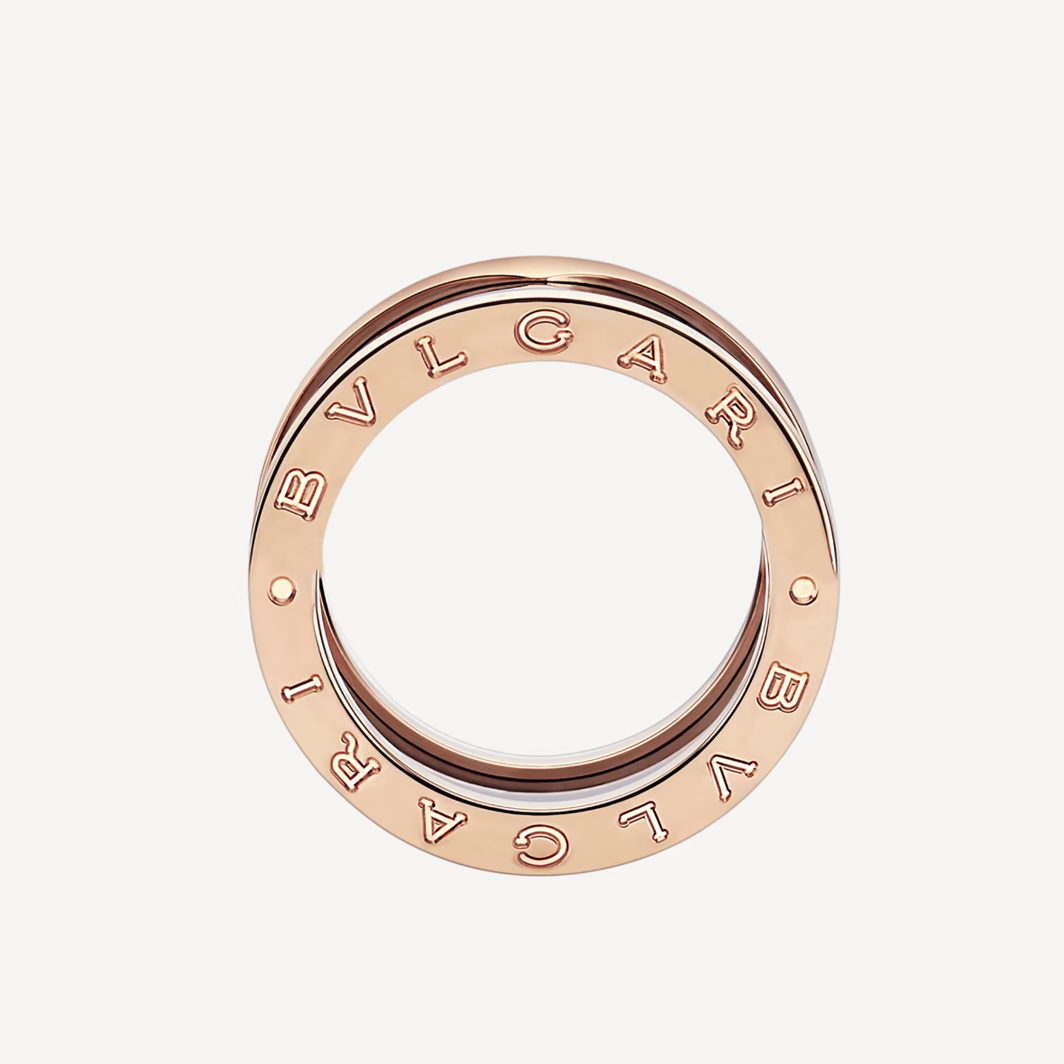 [ELAN LUXE]ZERO 1 FOUR-BAND LOOPS AND BLACK CERAMIC SPIRAL PINK GOLD RING