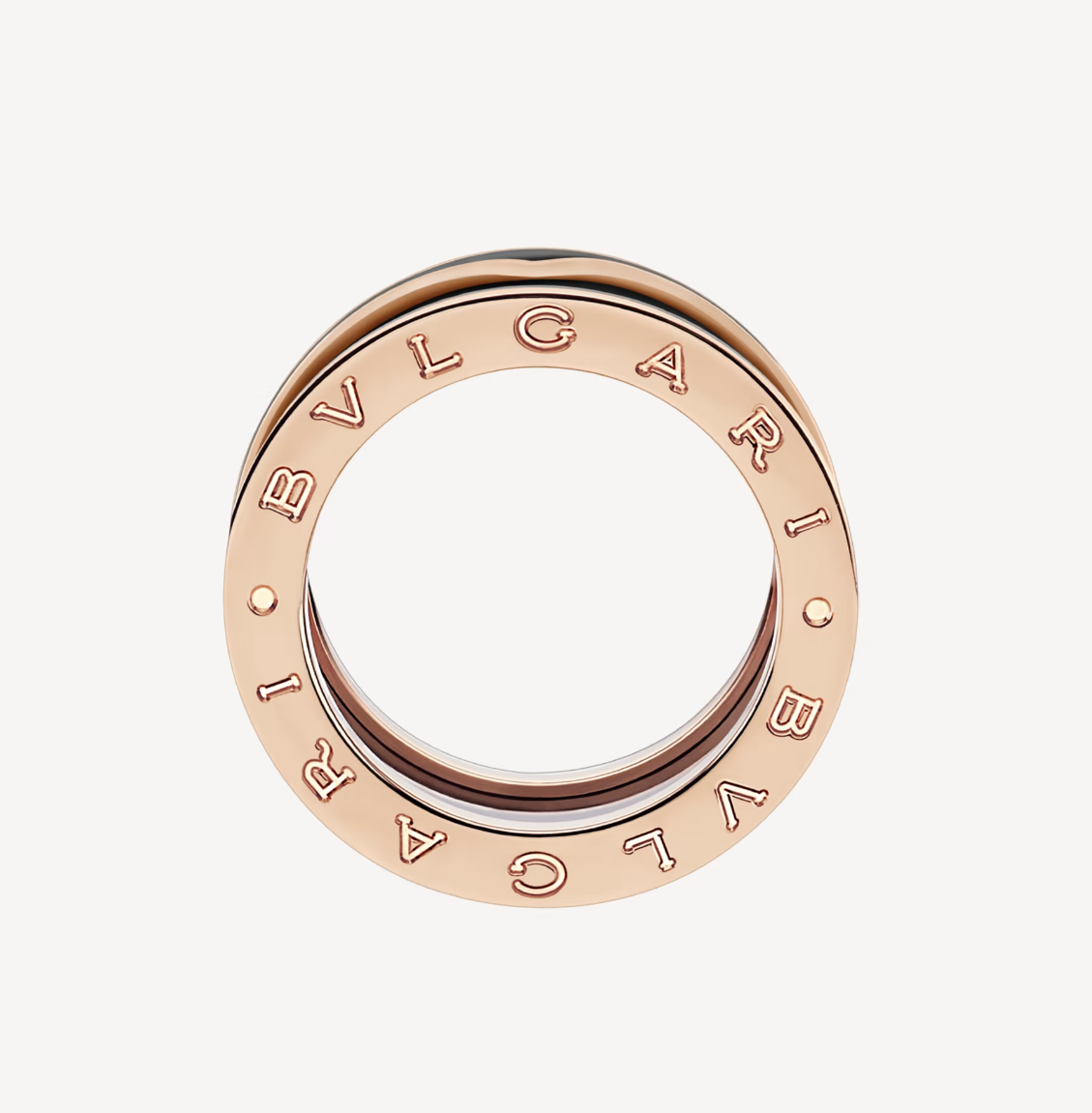 [ELAN LUXE]ZERO 1 TWO-BAND WITH MATTE BLACK CERAMIC PINK GOLD RING
