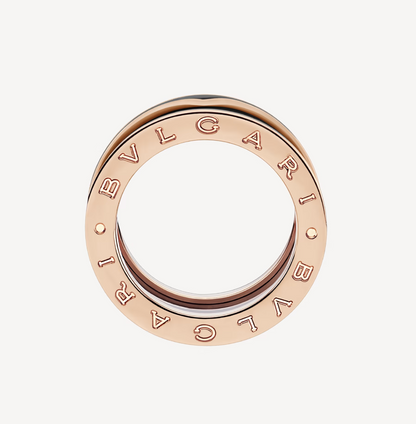 [ELAN LUXE]ZERO 1 TWO-BAND WITH MATTE BLACK CERAMIC PINK GOLD RING