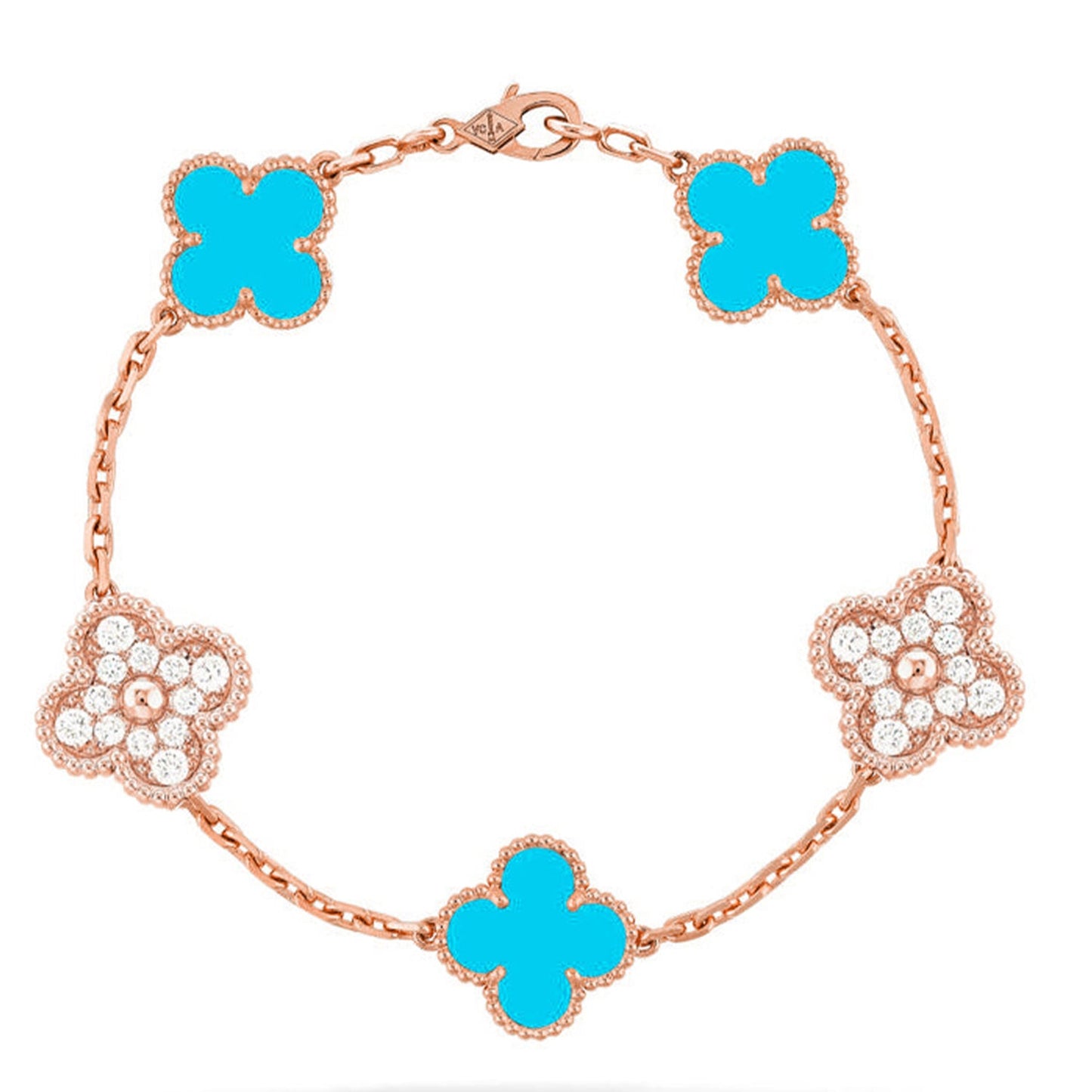 [ELAN LUXE] CLOVER 5 MOTIF TURQUOISE BRACELET COLLECTION