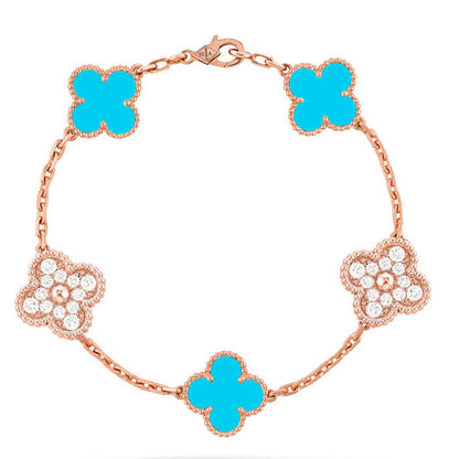 [ELAN LUXE] CLOVER 5 MOTIF TURQUOISE BRACELET COLLECTION