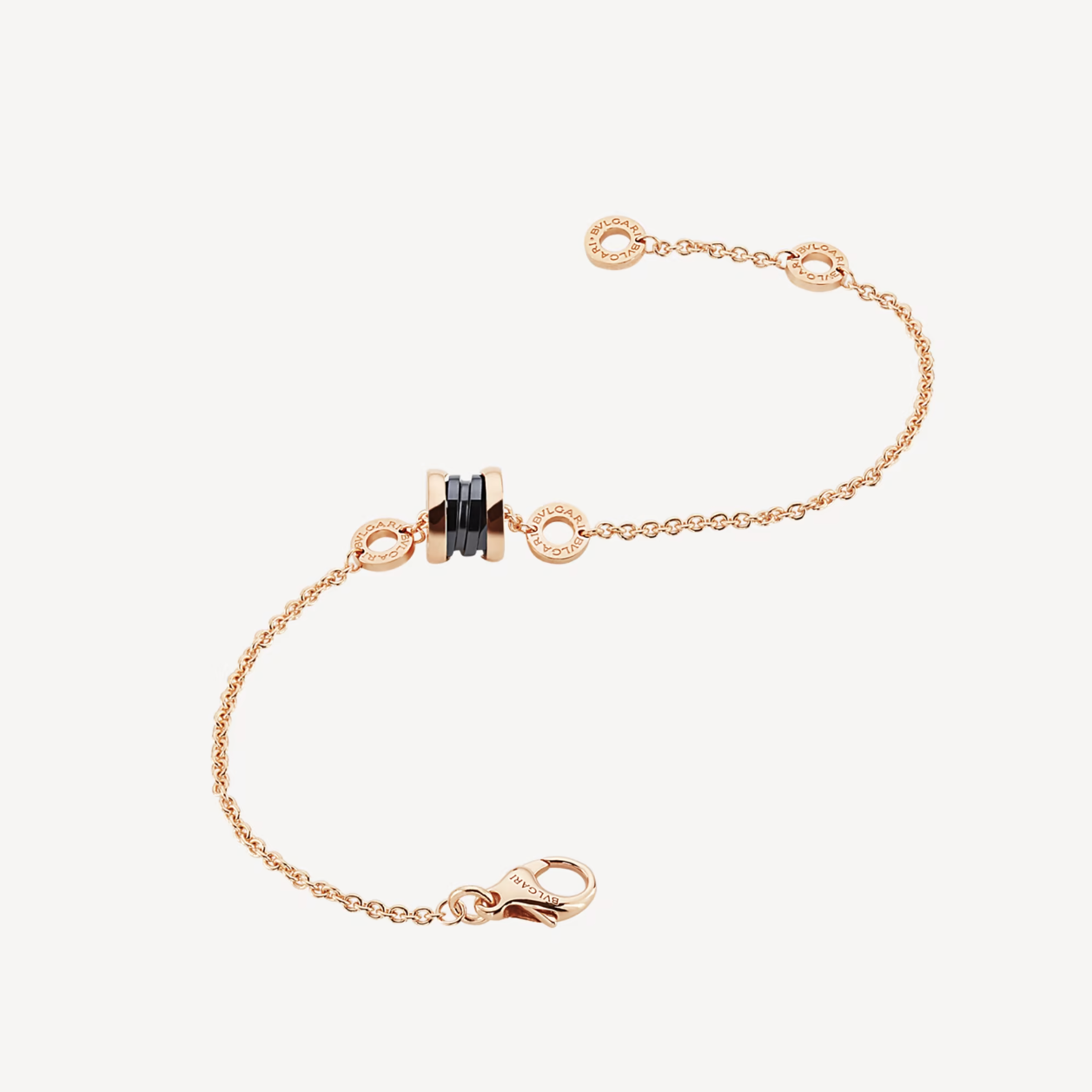 [ELAN LUXE]ZERO 1 SOFT PINK GOLD AND BLACK CERAMIC BRACELET