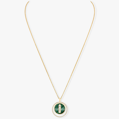 [ELAN LUXE]LUCKY MOVE 3 DIAMOND MALACHITE GOLD DIAMOND NECKLACE