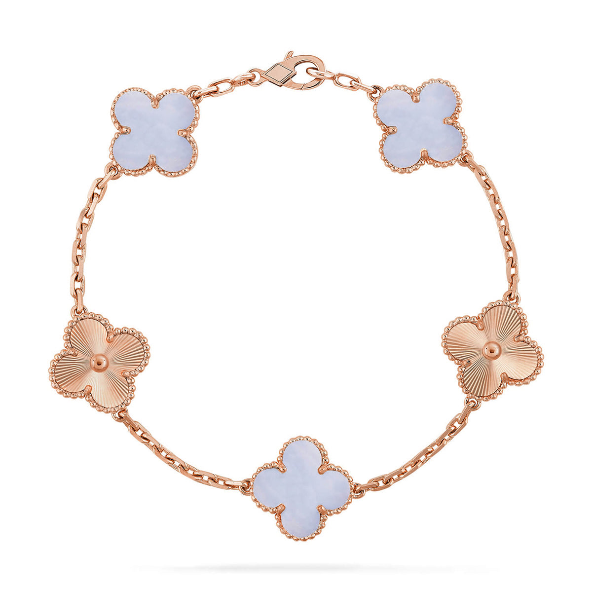 [ELAN LUXE] CLOVER 5 MOTIF PURPLE CHALCEDONY BRACELET COLLECTION
