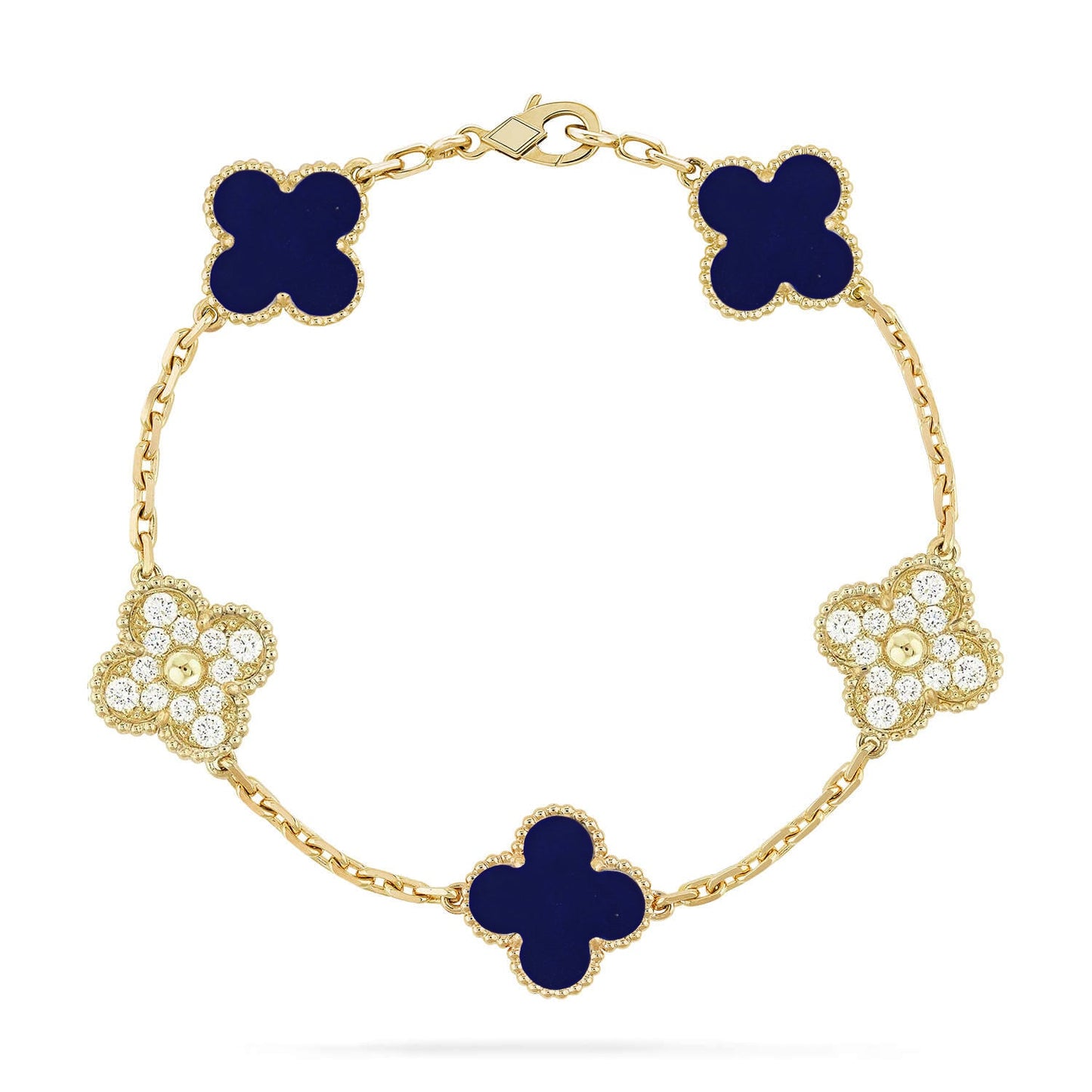 [ELAN LUXE]CLOVER 5 MOTIF LAPIS LAZULI BRACELET COLLECTION