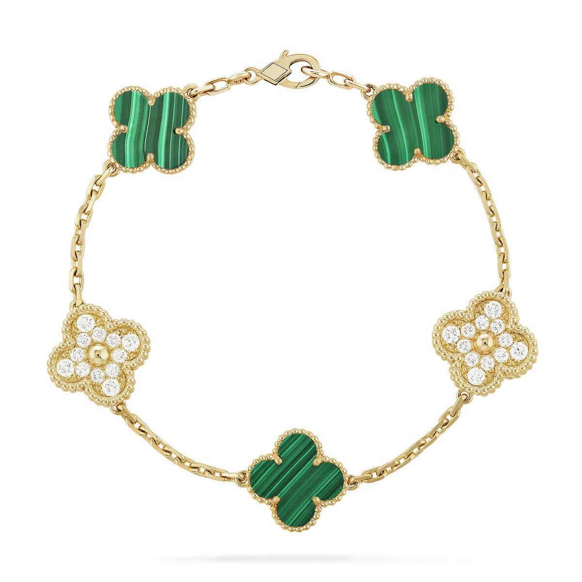 [ELAN LUXE] CLOVER 5 MOTIF MALACHITE BRACELET COLLECTION
