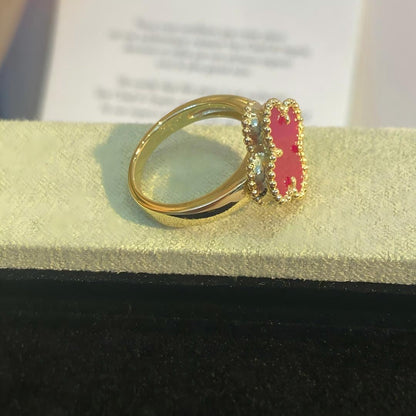 [ELAN LUXE]NEW CLOVER PINK ENAMEL RINGS