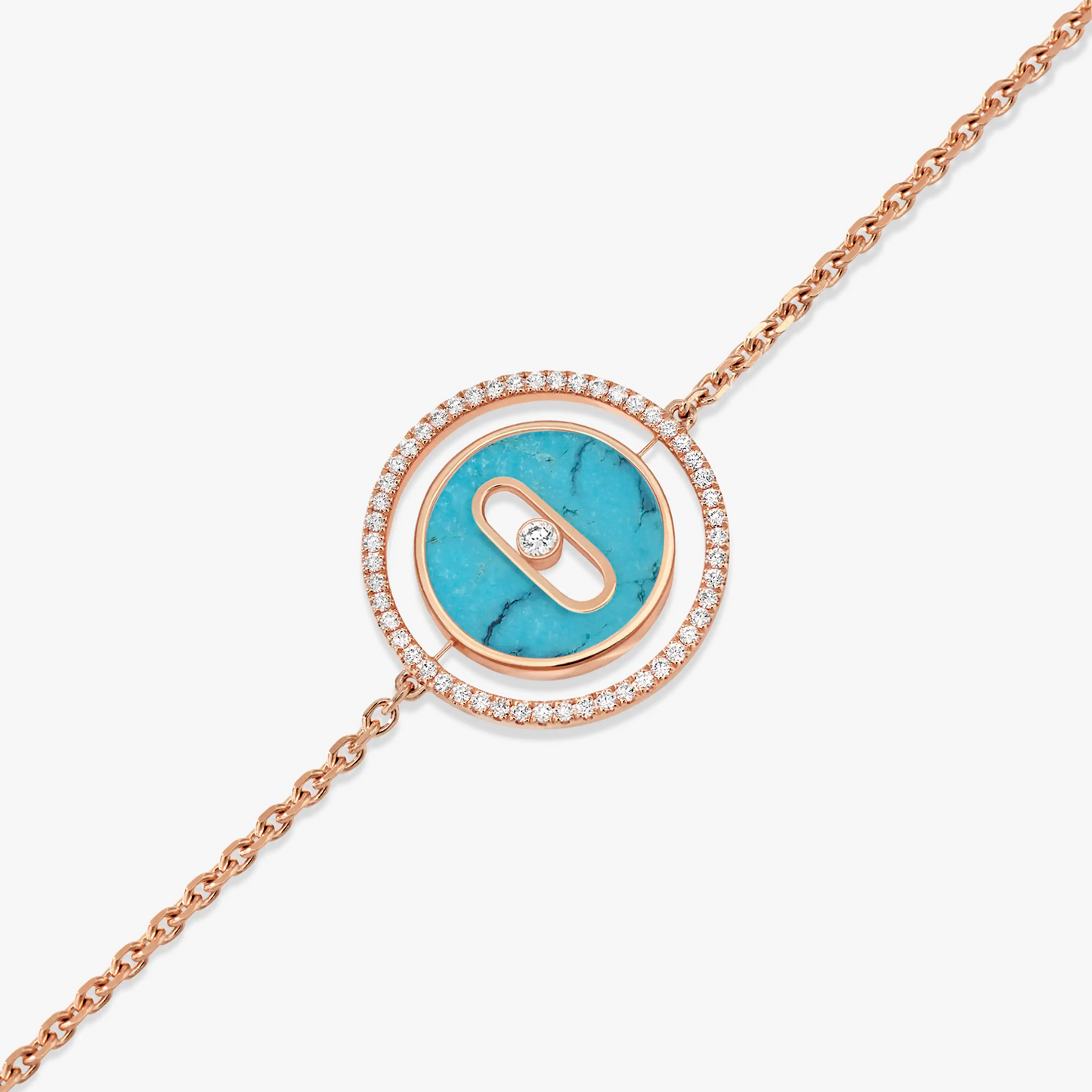 [ELAN LUXE]LUCKY MOVE TURQUOISE PINK GOLD DIAMOND BRACELET