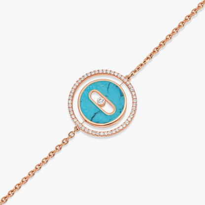 [ELAN LUXE]LUCKY MOVE TURQUOISE PINK GOLD DIAMOND BRACELET