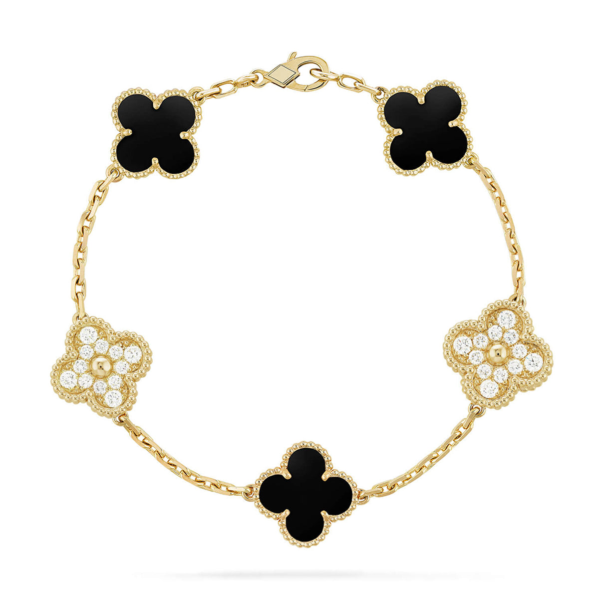[ELAN LUXE] CLOVER 5 MOTIF ONYXS BRACELET COLLECTION