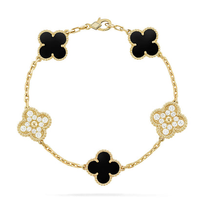 [ELAN LUXE] CLOVER 5 MOTIF ONYXS BRACELET COLLECTION