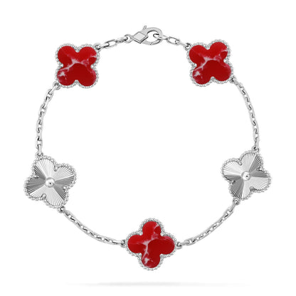 [ELAN LUXE]CLOVER 5 MOTIF RED PATTERN BRACELET COLLECTION