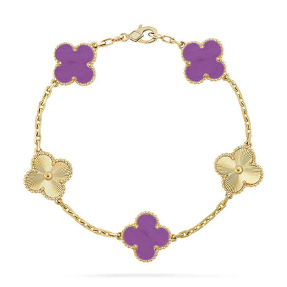 [ELAN LUXE] CLOVER 5 MOTIF VIOLET BRACELET COLLECTION