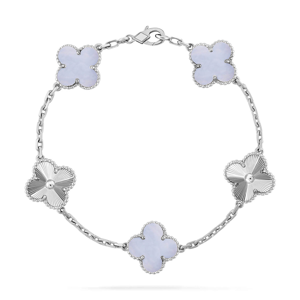 [ELAN LUXE] CLOVER 5 MOTIF PURPLE CHALCEDONY BRACELET COLLECTION