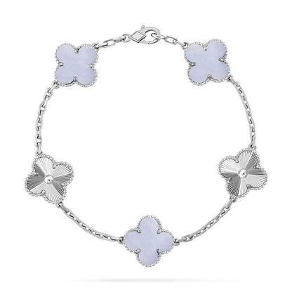 [ELAN LUXE] CLOVER 5 MOTIF PURPLE CHALCEDONY BRACELET COLLECTION