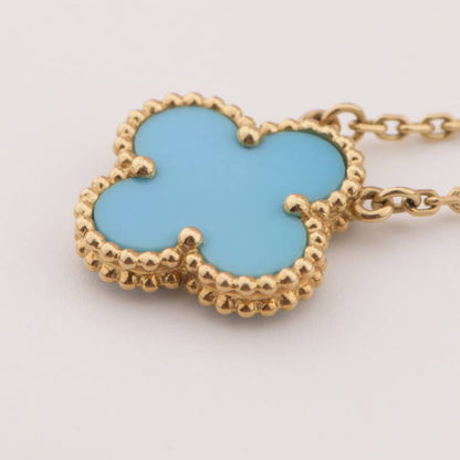 [ELAN LUXE]CLOVER 15MM VINTAGE TURQUOISE NECKLACE