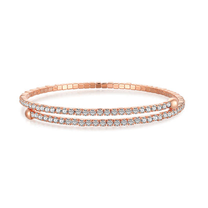 [ELAN LUXE]Row of Diamonds Round Fashion Bracelet