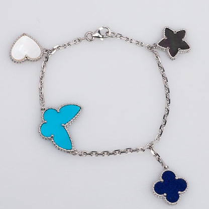 [ELAN LUXE]LUCKY SPRING SILVER BRACELET 4 MOTIF