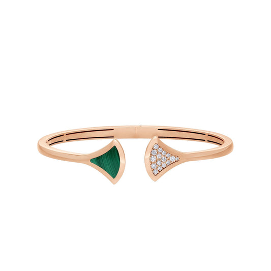 [ELAN LUXE]DREAM BRACELET OPEN MALACHITE PINK GOLD