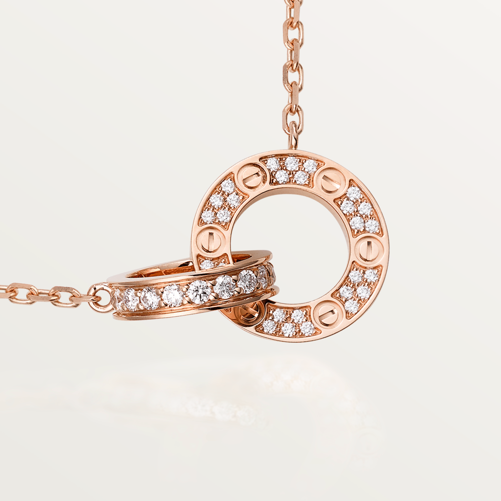 [ELAN LUXE]LOVE  FULL DIAMOND PENDANT NECKLACE