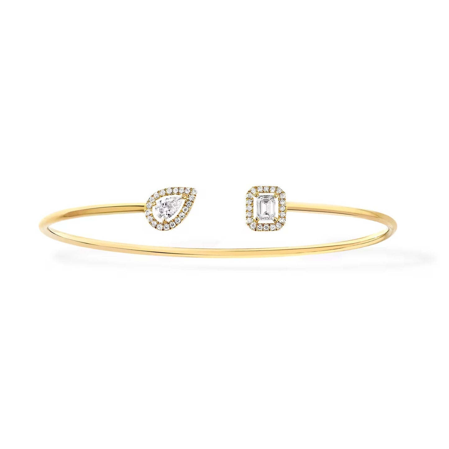 [ELAN LUXE]JONC FLEX MY TWIN TOI & MOI SILVER DIAMOND BRACELET