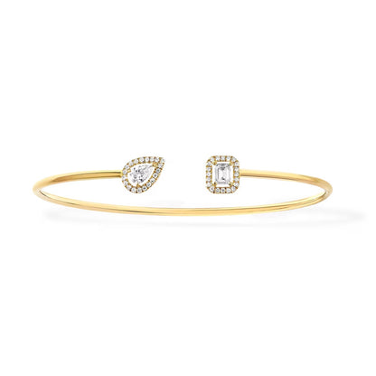 [ELAN LUXE]JONC FLEX MY TWIN TOI & MOI SILVER DIAMOND BRACELET