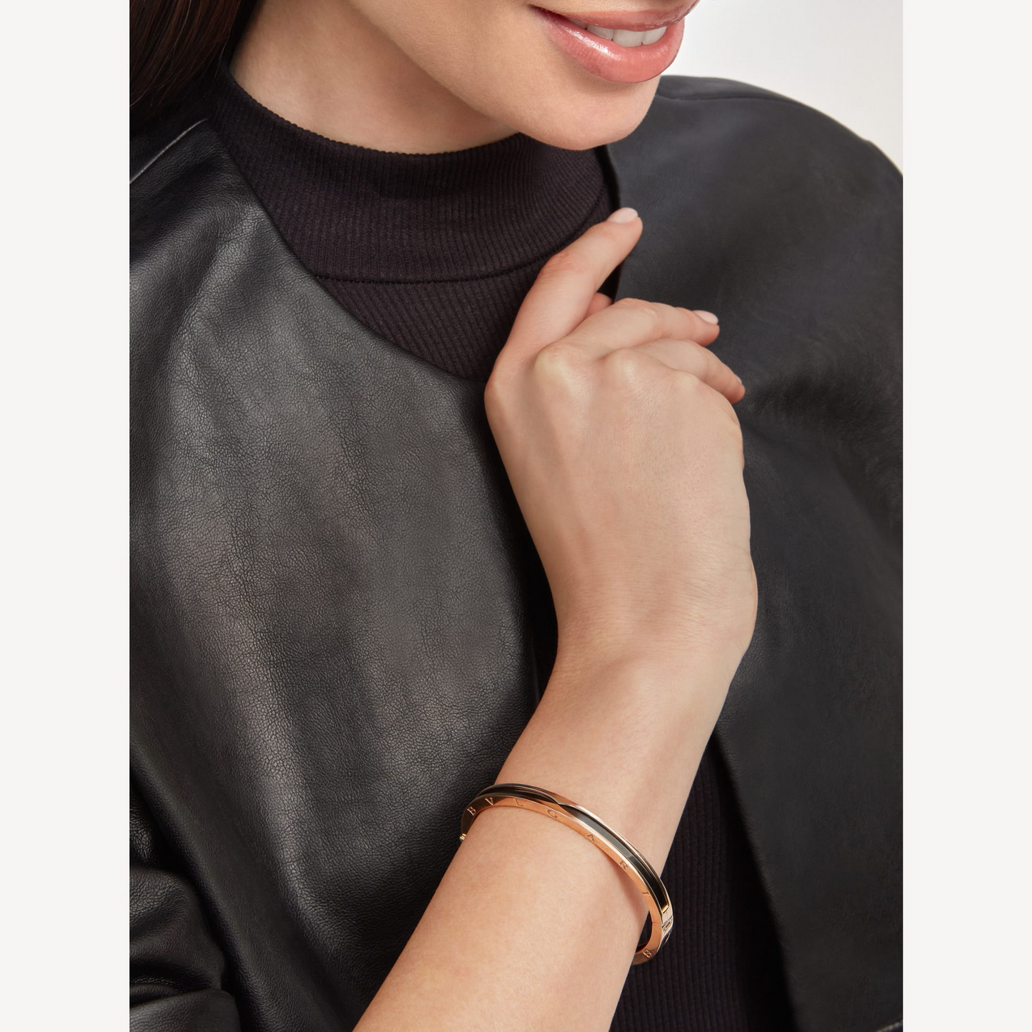 [ELAN LUXE]ZERO 1 PINK GOLD WITH BLACK CERAMIC BRACELET