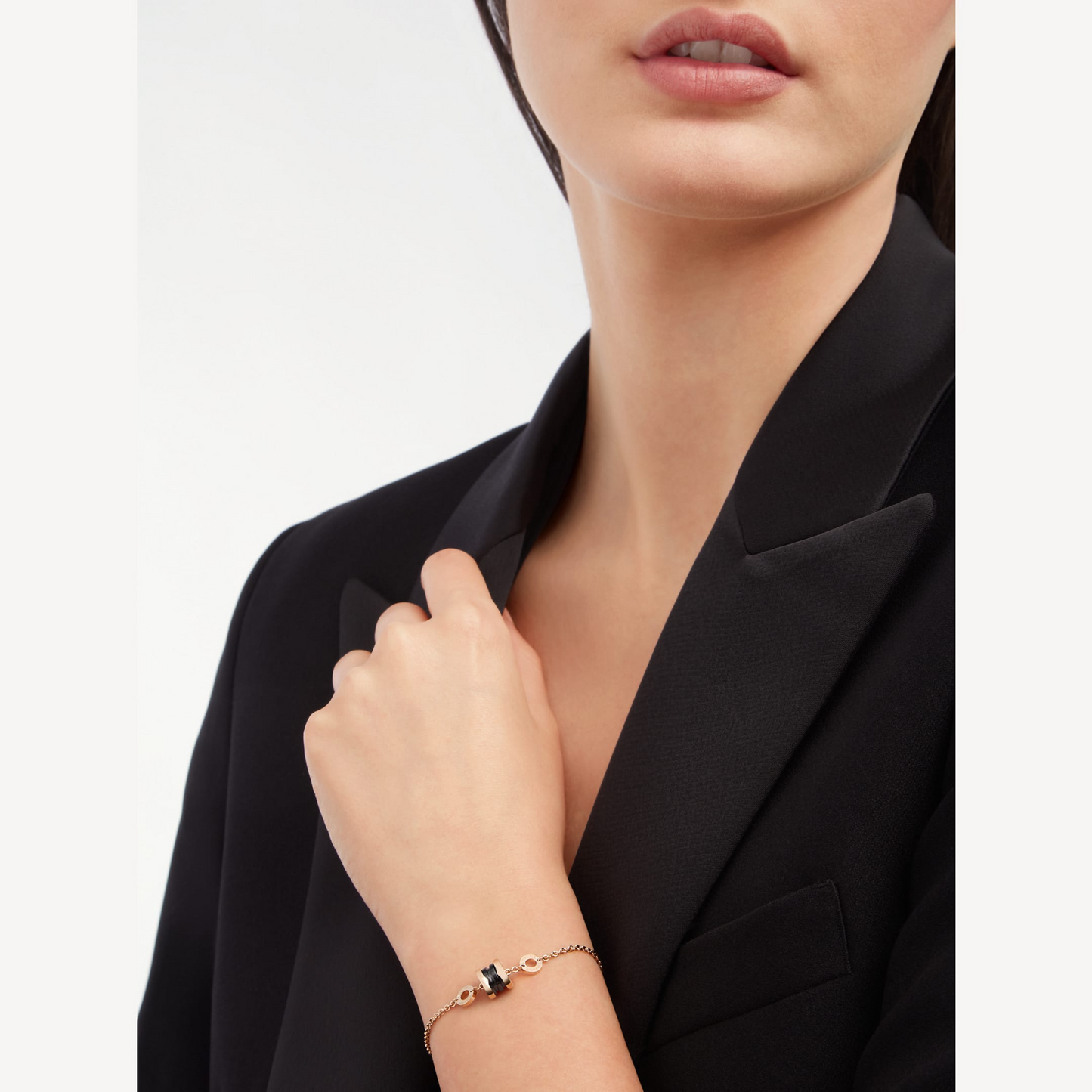 [ELAN LUXE]ZERO 1 SOFT PINK GOLD AND BLACK CERAMIC BRACELET