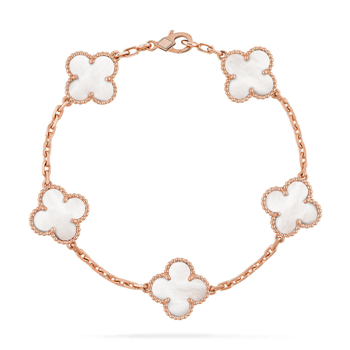 [ELAN LUXE]CLOVER WHITE PEARL MOP 5 MOTIF BRACELET COLLECTION