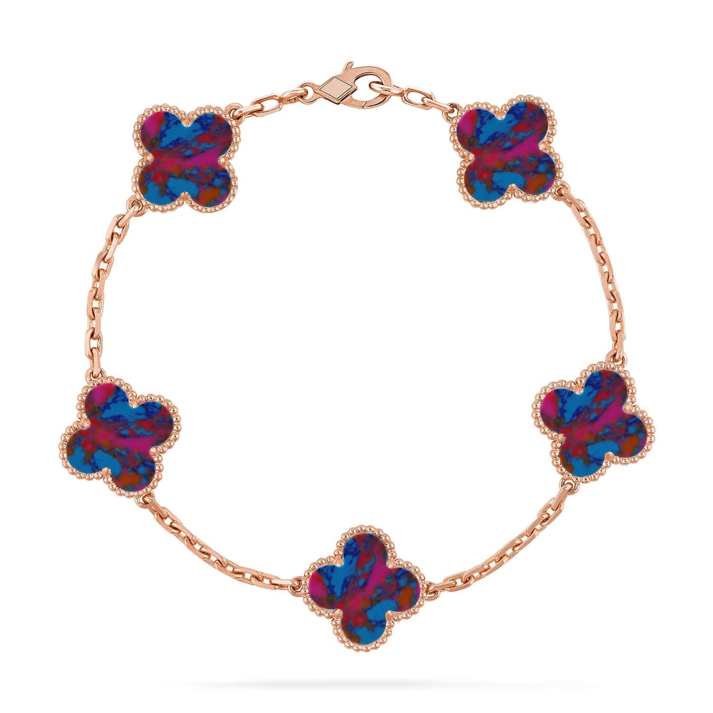 [ELAN LUXE]CLOVER 5 MOTIF COLOR GEMSTONES BRACELET COLLECTION
