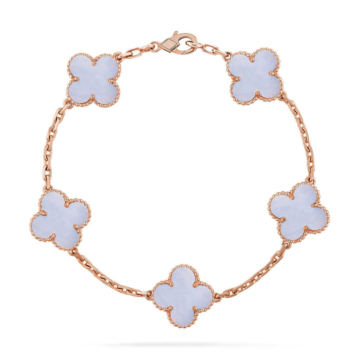 [ELAN LUXE] CLOVER 5 MOTIF PURPLE CHALCEDONY BRACELET COLLECTION