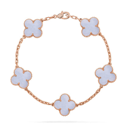 [ELAN LUXE] CLOVER 5 MOTIF PURPLE CHALCEDONY BRACELET COLLECTION