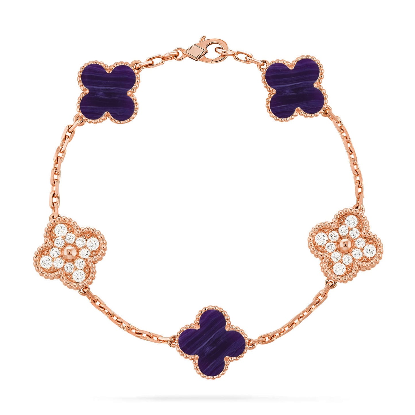 [ELAN LUXE]CLOVER 5 MOTIF PURPLE STRIPES BRACELET COLLECTION