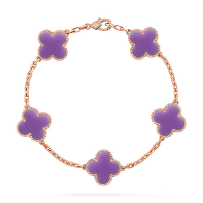 [ELAN LUXE]CLOVER 5 MOTIF LIGHT PURPLE BRACELET COLLECTION