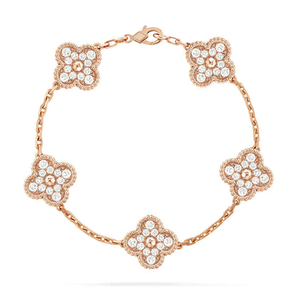 [ELAN LUXE] CLOVER 5 MOTIF FULL DIAMOND BRACELET COLLECTION