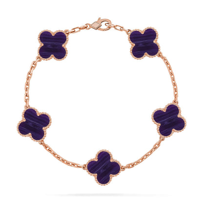 [ELAN LUXE]CLOVER 5 MOTIF PURPLE STRIPES BRACELET COLLECTION