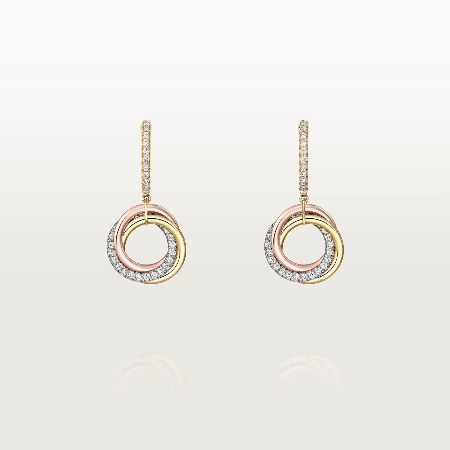 [ELAN LUXE]TRINITY HALF DIAMOND  EARRINGS