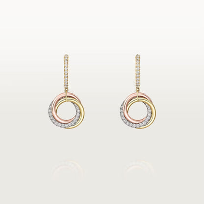 [ELAN LUXE]TRINITY HALF DIAMOND  EARRINGS