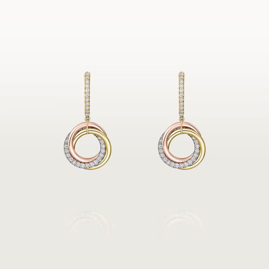 [ELAN LUXE]TRINITY HALF DIAMOND  EARRINGS